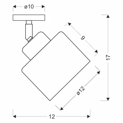 Nástenné / stropné loftové osvetlenie WAMA - 1xE27, 40W, čierne / strieborné