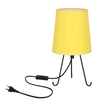 Stolná lampa trojnožka SMALLY - 1xE14, 40W, čierna / žltá