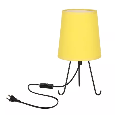 Stolná lampa trojnožka SMALLY - 1xE14, 40W, čierna / žltá