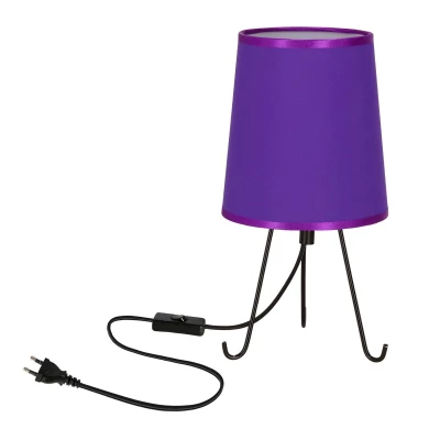 Stolná lampa trojnožka SMALLY - 1xE14, 40W, čierna / fialová