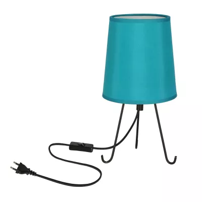 Stolná lampa trojnožka SMALLY - 1xE14, 40W, čierna / modrá