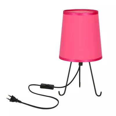 Stolná lampa trojnožka SMALLY - 1xE14, 40W, čierna / ružová