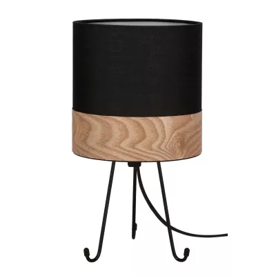 Stolná lampa trojnožka SMALLY - 1xE14, 40W, čierna / orech