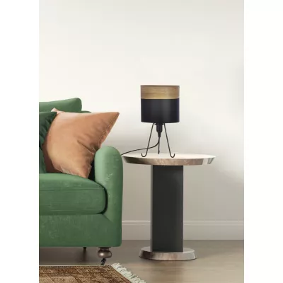 Stolná lampa trojnožka SMALLY - 1xE14, 40W, čierna / orech