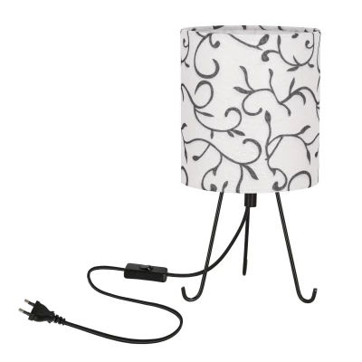 Stolná lampa trojnožka SMALLY - 1xE14, 40W, čierna / biela