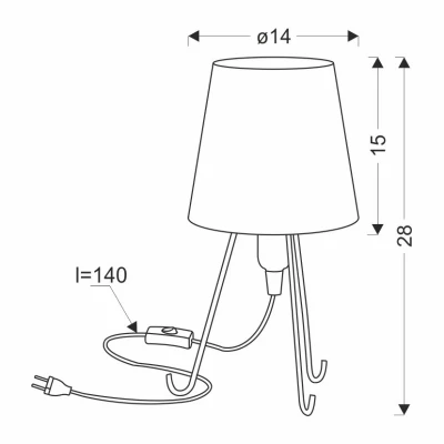 Stolná lampa trojnožka SMALLY - 1xE14, 40W, bodky / čierna / zelená