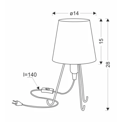 Stolná lampa trojnožka SMALLY - 1xE14, 40W, bodky / čierna / oranžová