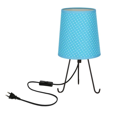 Stolná lampa trojnožka SMALLY - 1xE14, 40W, bodky / čierna / modrá