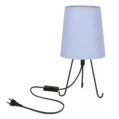 Vzorovaná stolná lampa trojnožka SMALLY - 1xE14, 40W, čierna / modrá