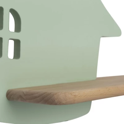 Detská LED lampička na stenu s poličkou HOUSE - 4W, 4000K (denná biela), mätová