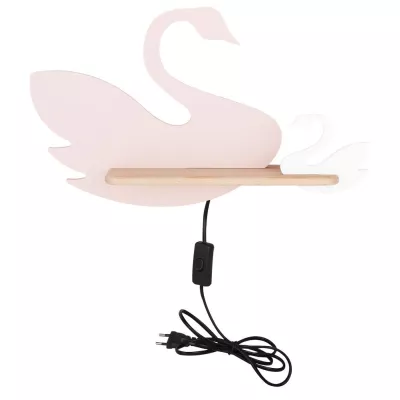 Nástenné detské LED svetlo do zásuvky SWAN - 5W, 4000K (denná biela), biele / ružové