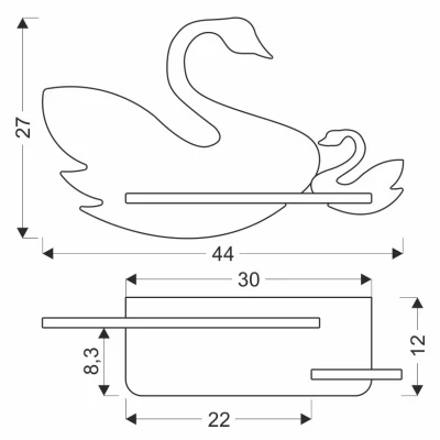 Nástenné detské LED svetlo do zásuvky SWAN - 5W, 4000K (denná biela), biele / ružové