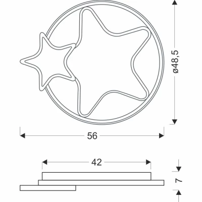 Detské nástenné LED svetlo ASTRE - 36W, 3000-6500K (teplá-studená biela), hnedé / biele