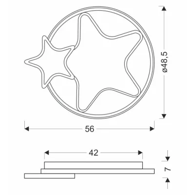 Detské nástenné LED svetlo ASTRE - 36W, 3000-6500K (teplá-studená biela), hnedé / biele