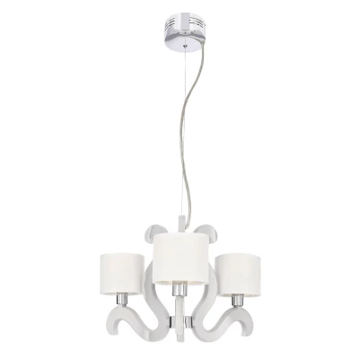 Trojramenné závesné svetlo AMBROSIA - 3xE14, 40W + LED 18,4 W, 2800K (teplá biela), chrómované
