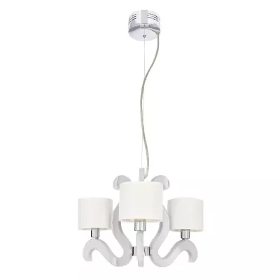 Trojramenné závesné svetlo AMBROSIA - 3xE14, 40W + LED 18,4 W, 2800K (teplá biela), chrómované