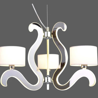 Trojramenné závesné svetlo AMBROSIA - 3xE14, 40W + LED 18,4 W, 2800K (teplá biela), chrómované