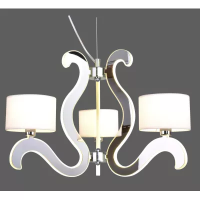 Trojramenné závesné svetlo AMBROSIA - 3xE14, 40W + LED 18,4 W, 2800K (teplá biela), chrómované
