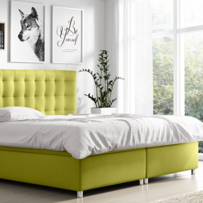 Čalúnená manželská posteľ Diana zelená 180 + Topper zdarma