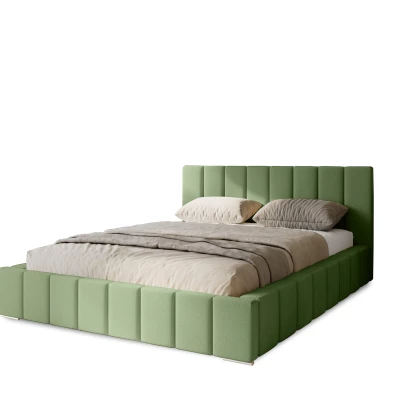 Čalúnené dvojlôžko 200x200 s úložným priestorom BURKE - khaki