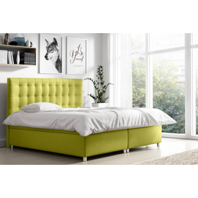 Jednolôžková čalúnená posteľ Diana zelená 140 + Topper zdarma