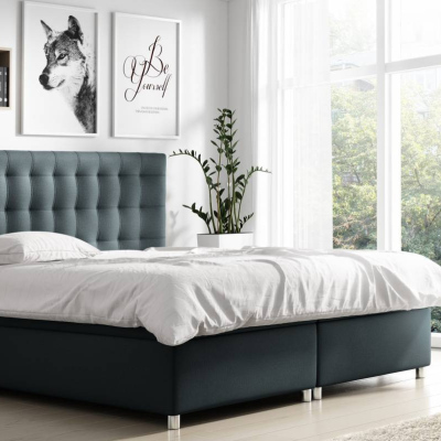 Čalúnená jednolôžková posteľ Diana šedá 120 + topper zdarma
