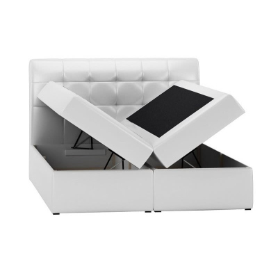 Boxspringová čalúnená posteľ SARA čierna Eko koža  160 + topper zdarma