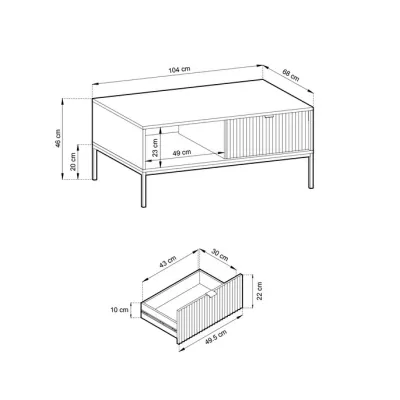 Konferenčný stolík MISHEEL - kašmír / zlatý