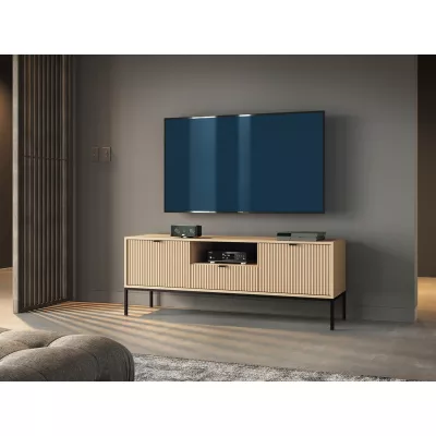Televízny stolík MISHEEL - dub / čierny