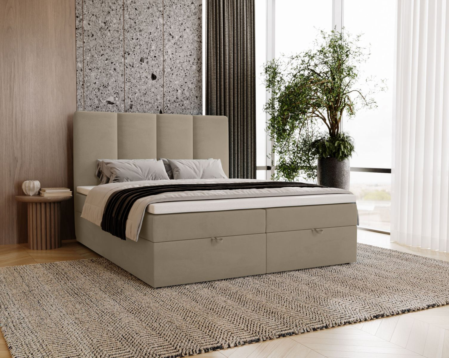 Kontinentálna manželská posteľ 180x200 GLADE - latte