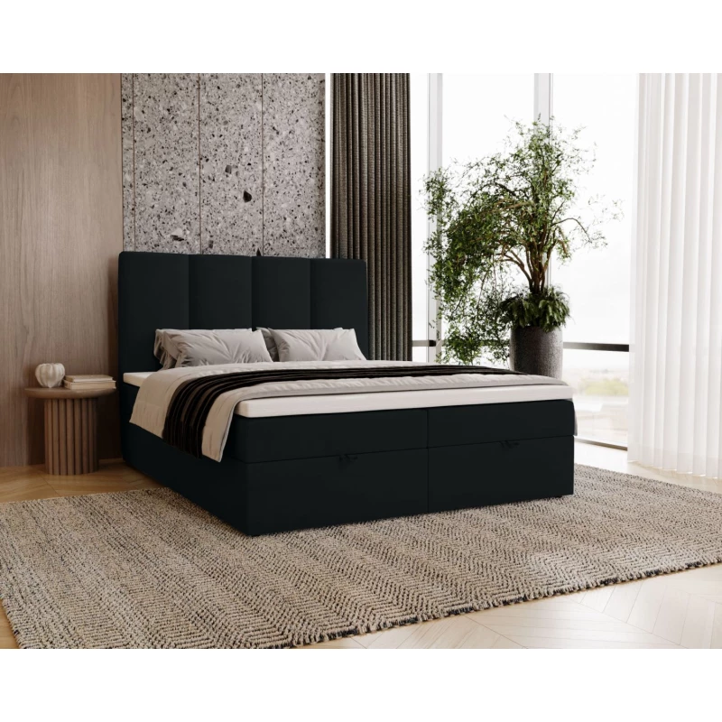 Kontinentálna manželská posteľ 160x200 GLADE - čierna