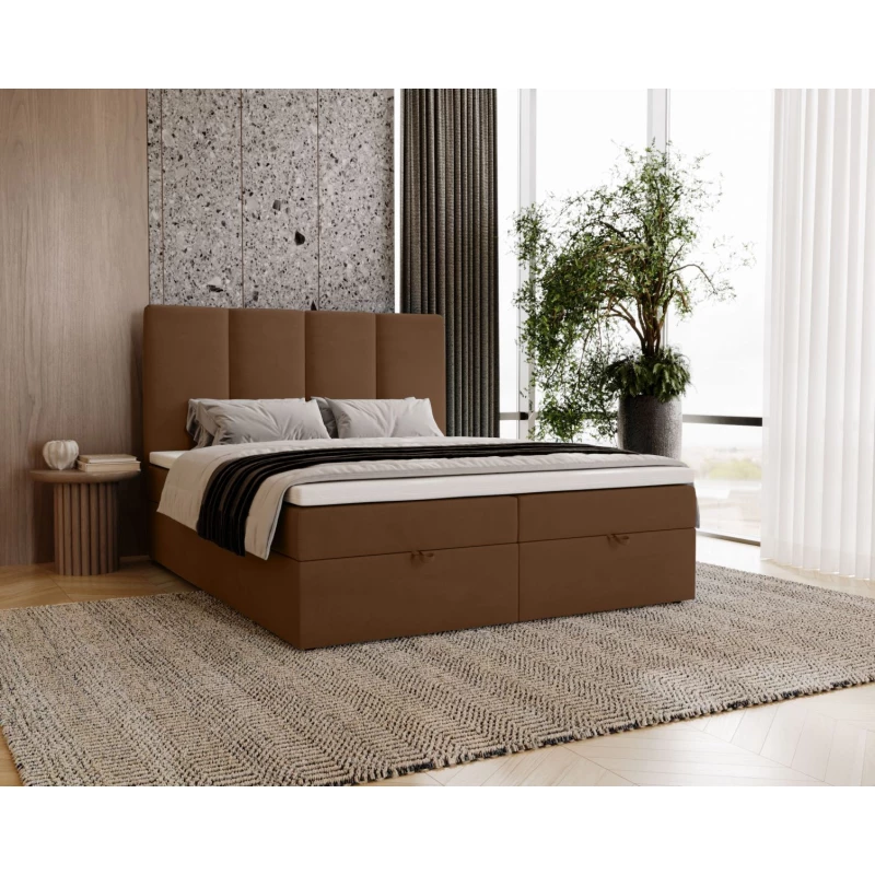 Kontinentálna jednolôžková posteľ 120x200 GLADE - hnedá