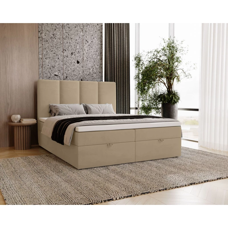 Kontinentálna jednolôžková posteľ 120x200 GLADE - krémová
