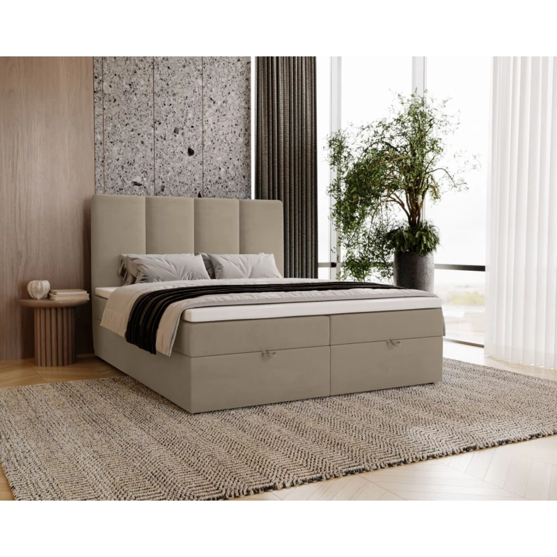 Kontinentálna jednolôžková posteľ 120x200 GLADE - latte