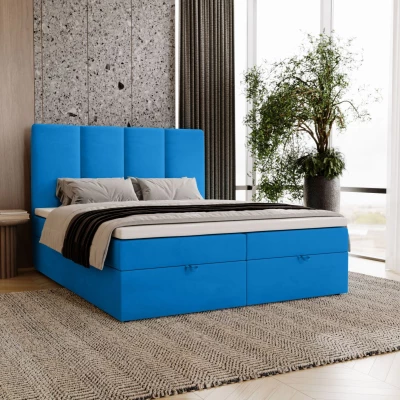 Kontinentálna jednolôžková posteľ 120x200 GLADE - modrá