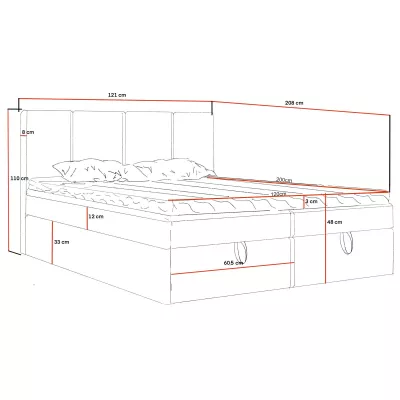 Kontinentálna jednolôžková posteľ 120x200 GLADE - latte
