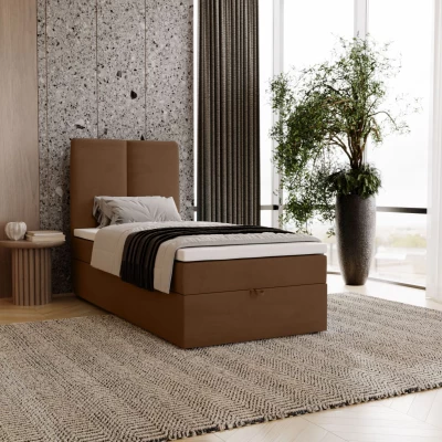Kontinentálna jednolôžková posteľ 100x200 GLADE - hnedá