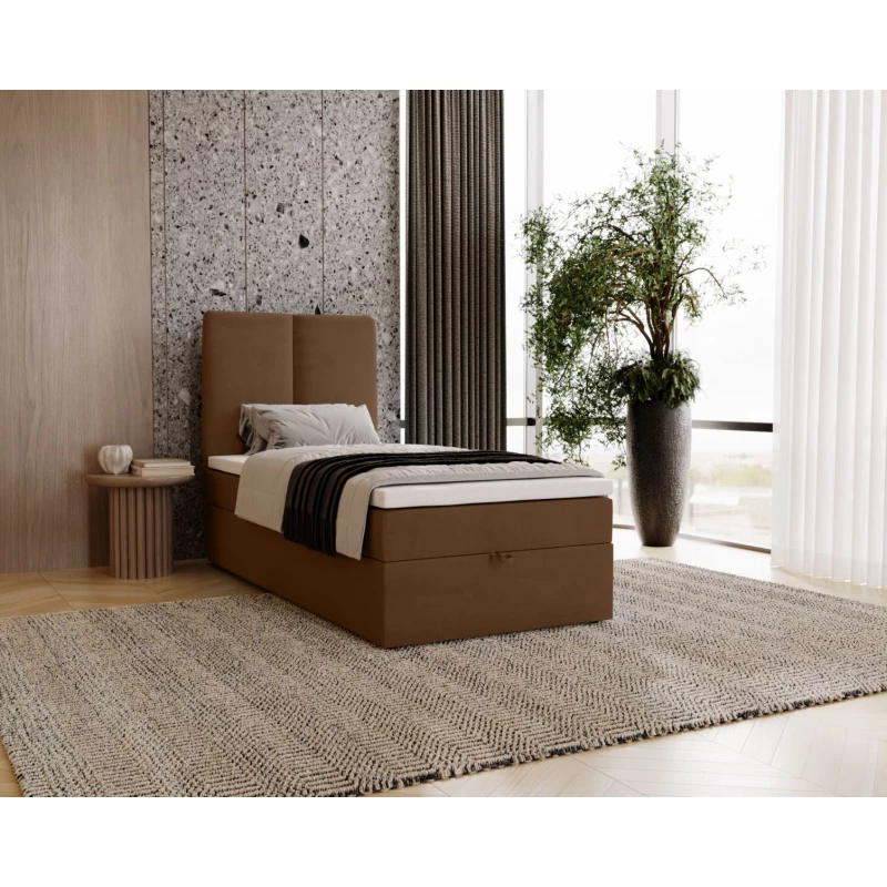 Kontinentálna jednolôžková posteľ 100x200 GLADE - hnedá