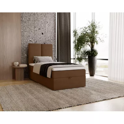 Kontinentálna jednolôžková posteľ 100x200 GLADE - hnedá