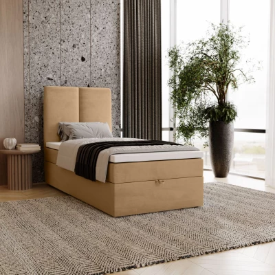 Kontinentálna jednolôžková posteľ 100x200 GLADE - teplá béžová