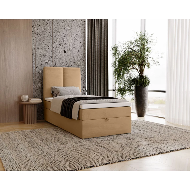 Kontinentálna jednolôžková posteľ 100x200 GLADE - teplá béžová