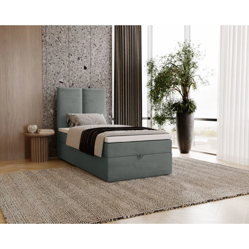 Kontinentálna jednolôžková posteľ 100x200 GLADE - šedá