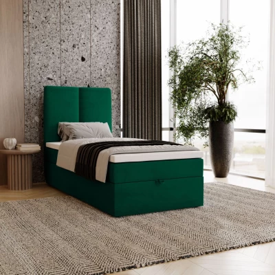 Kontinentálna jednolôžková posteľ 100x200 GLADE - fľaškovo zelená