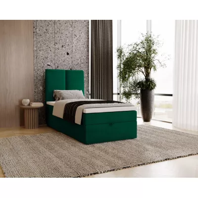 Kontinentálna jednolôžková posteľ 100x200 GLADE - fľaškovo zelená