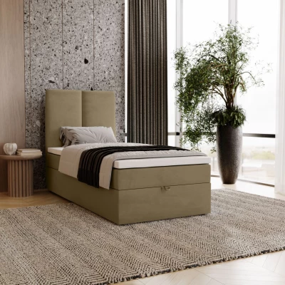 Kontinentálna jednolôžková posteľ 100x200 GLADE - svetlá hnedá