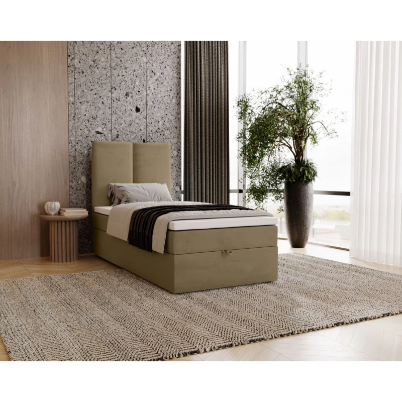 Kontinentálna jednolôžková posteľ 100x200 GLADE - svetlá hnedá