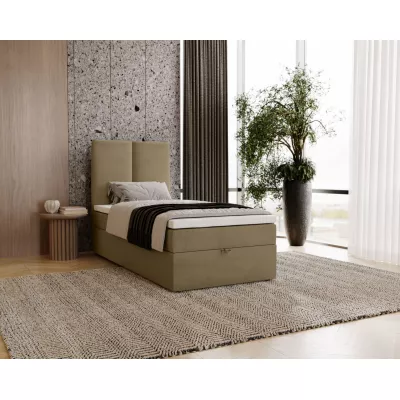 Kontinentálna jednolôžková posteľ 100x200 GLADE - svetlá hnedá