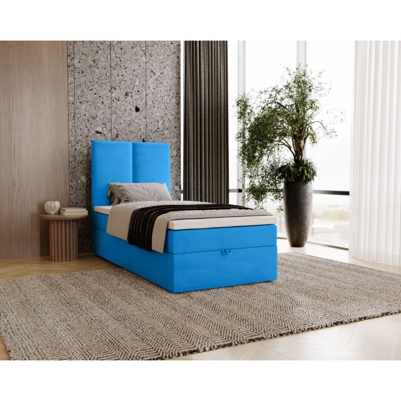 Kontinentálna jednolôžková posteľ 100x200 GLADE - modrá