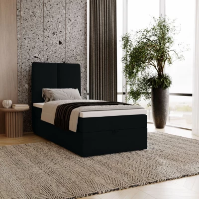 Kontinentálna jednolôžková posteľ 100x200 GLADE - čierna