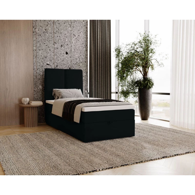 Kontinentálna jednolôžková posteľ 100x200 GLADE - čierna